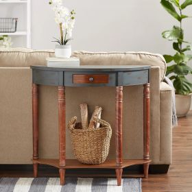 Wood Half Moon Hall Table