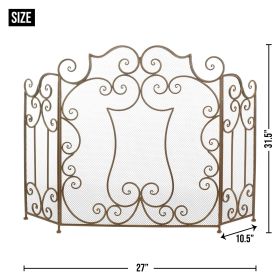 Contemporary Scroll Design Fireplace Screen - Modern Home Decor Accessory