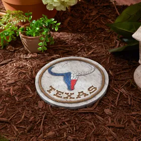Texas Proud Stepping Stone - Texas Longhorn Flag | Handcrafted Home Decor