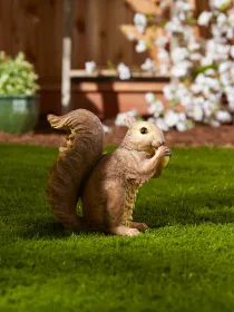 Charming Nibbling Squirrel Garden Statue - Perfect Outdoor Decor and Wildlife Ornament