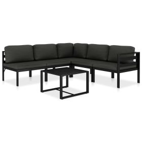 6 Piece Patio Lounge Set with Cushions Aluminum Anthracite