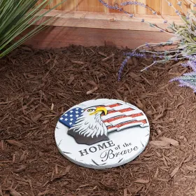 Home of the Brave Stepping Stone - Patriotic Garden Decor for Outdoor Spaces