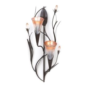 Dawn Lilies Candle Wall Sconce - Elegant Home Decor Accent