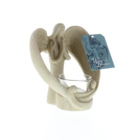 Southwest Desert Angel Candle Holder - Handcrafted Ceramic Decor for Home or Office