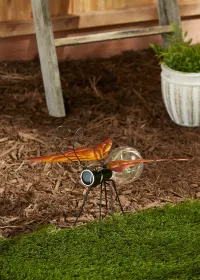 Solar Butterfly Glow Bug Figurine - Best Outdoor Garden Decor for Nighttime Glow