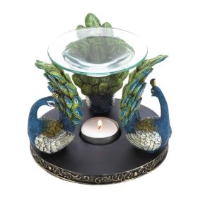 Exquisite Peacock Plume Oil Warmer - Aromatherapy Essential Oil Diffuser