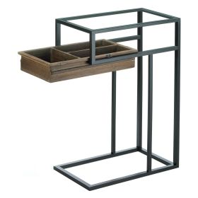 SIDE TABLE WITH SLIDE OUT DRAWER