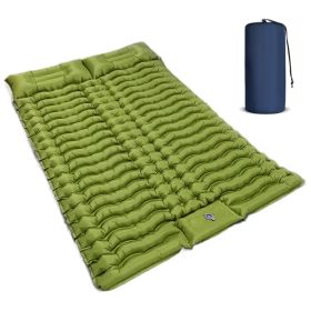 Double Air Mattress With Pillow, Built-in Foot Pump, 4-inch Camping Air Mattress, For Backpacking, Hiking, Traveling-It Is Prohibited To Sell On (Color: green)