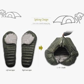 Kamperbox Outdoor Down Sleeping Bag Winter Warm Sleeping Bag (Color: green)