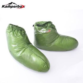 Kamperbox Down Socks Camping Down Boots Sleeping Bags Camping Down Socks (Color: green)